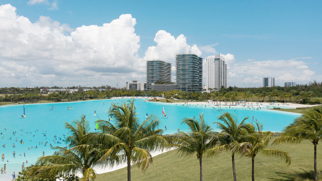 Crystalline lagoons create idyllic beach environments that are enjoyed year-round