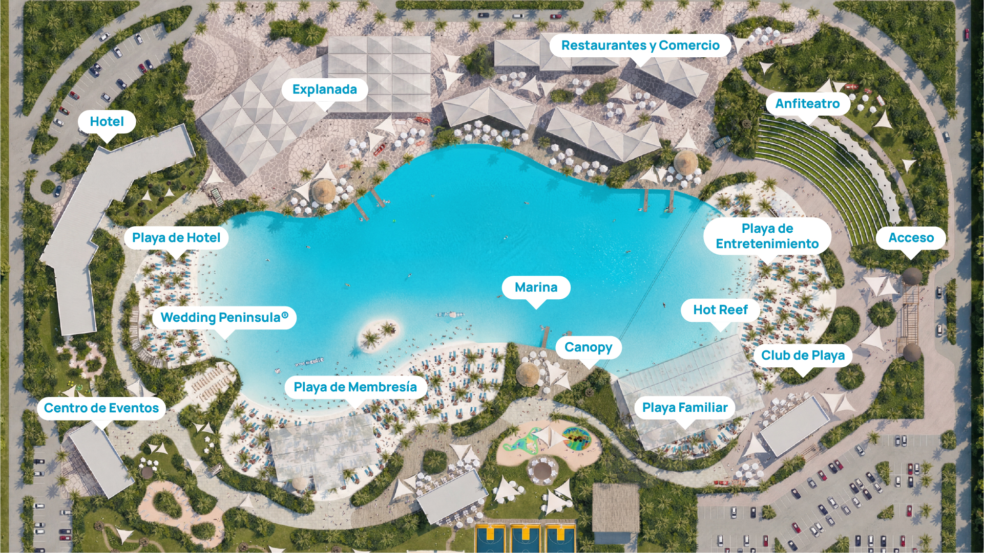 Masterplan Public Access Lagoons, temporada extendida con carpas